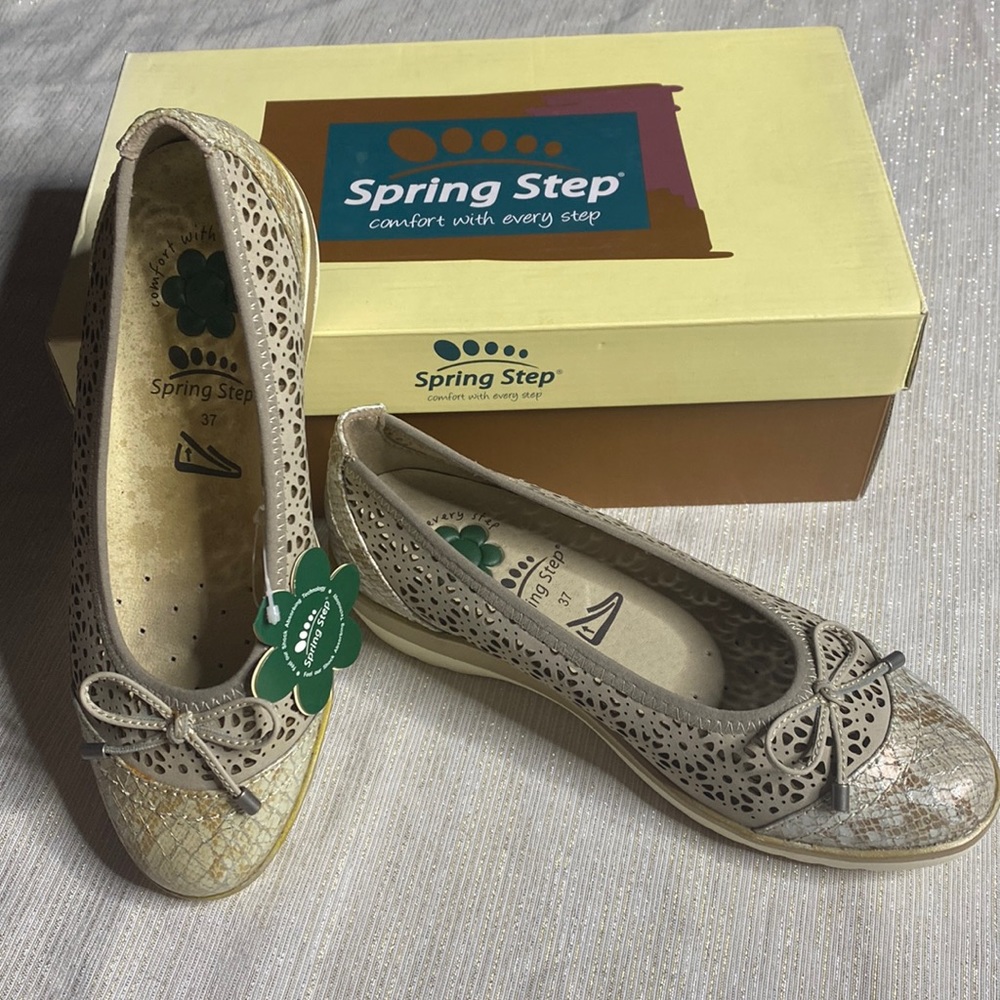 Spring Step comfort with every step FABIOLA-BGEM women’s shoes beige size 6 1/2